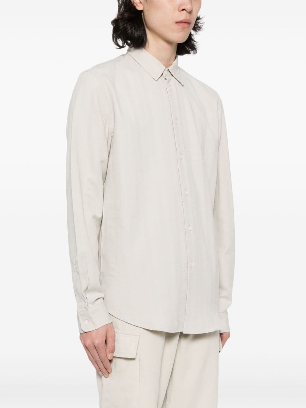 Shop Samsoe & Samsoe Saliam Fx Cotton Shirt In 中性色