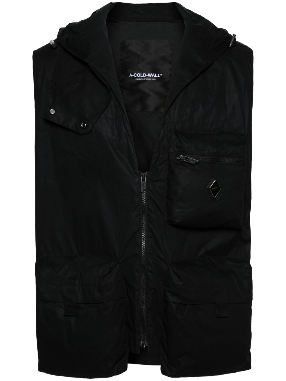 A-COLD-WALL* Bodywarmer met logoplakkaat Zwart