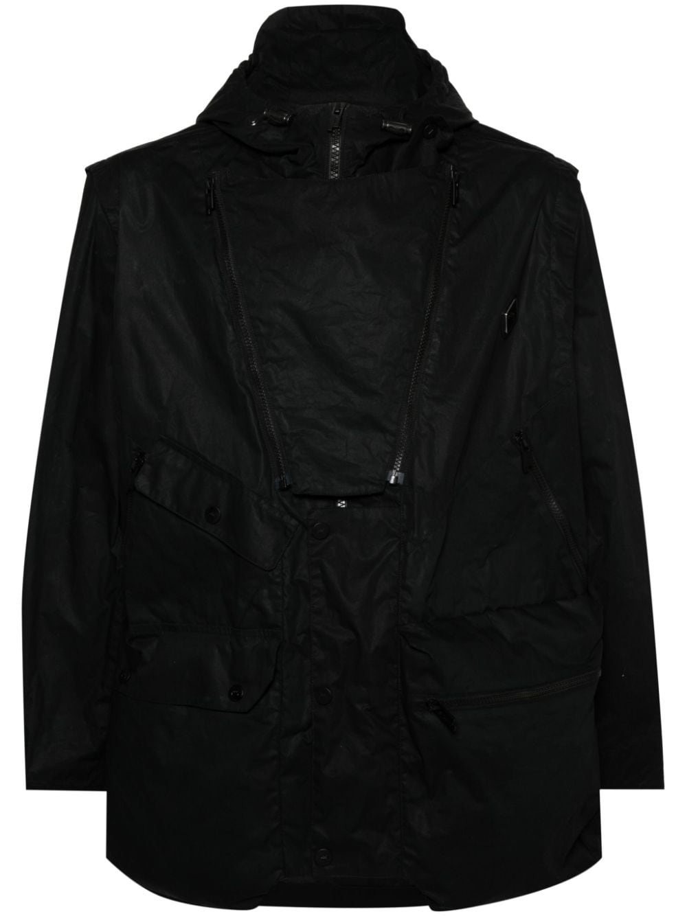 A-cold-wall* Logo-plaque Hooded Jacket In Black