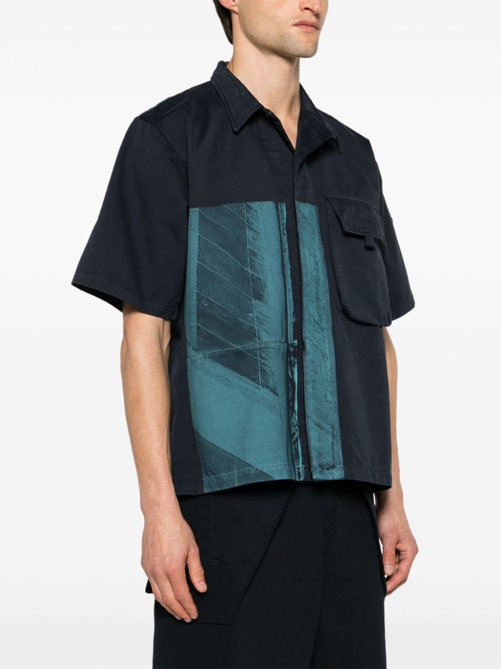 Shop A-cold-wall* Strand Cotton Shirt In Blue