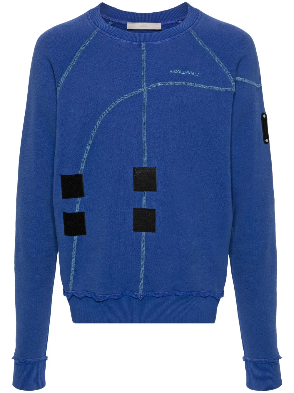 A-cold-wall* A Cold Wall Mens Volt Blue Intersect Logo-embroidered Cotton-jersey Sweatshirt