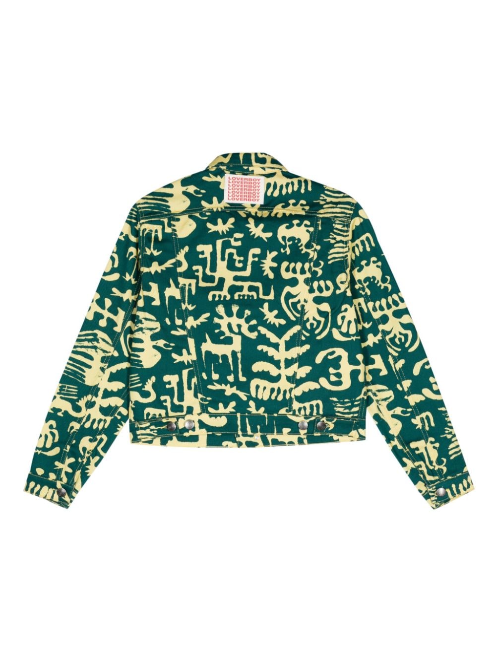 Charles Jeffrey Loverboy Denim jack met grafische print - Groen