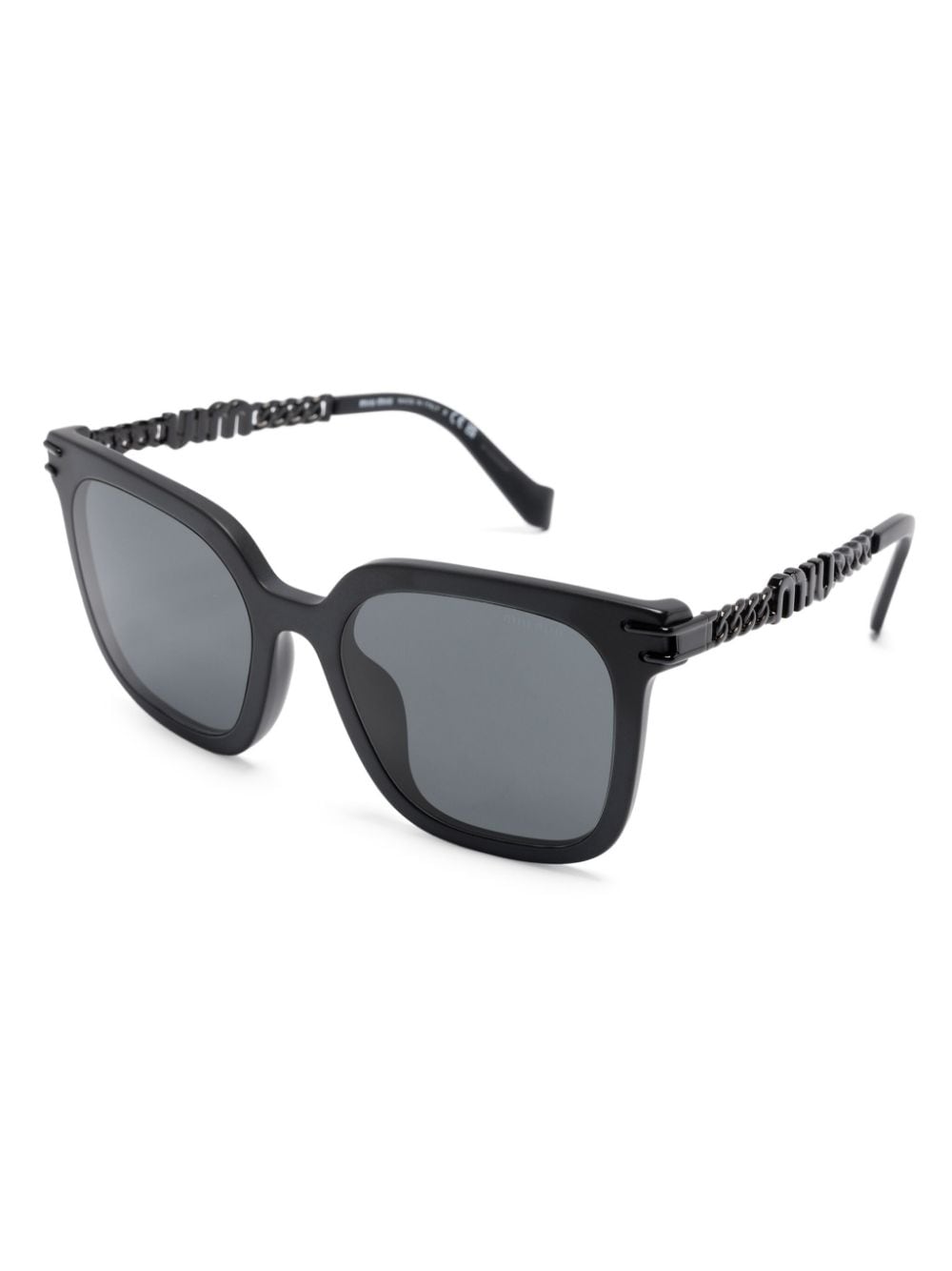 Miu Eyewear Zonnebril met vierkant montuur en logo Zwart