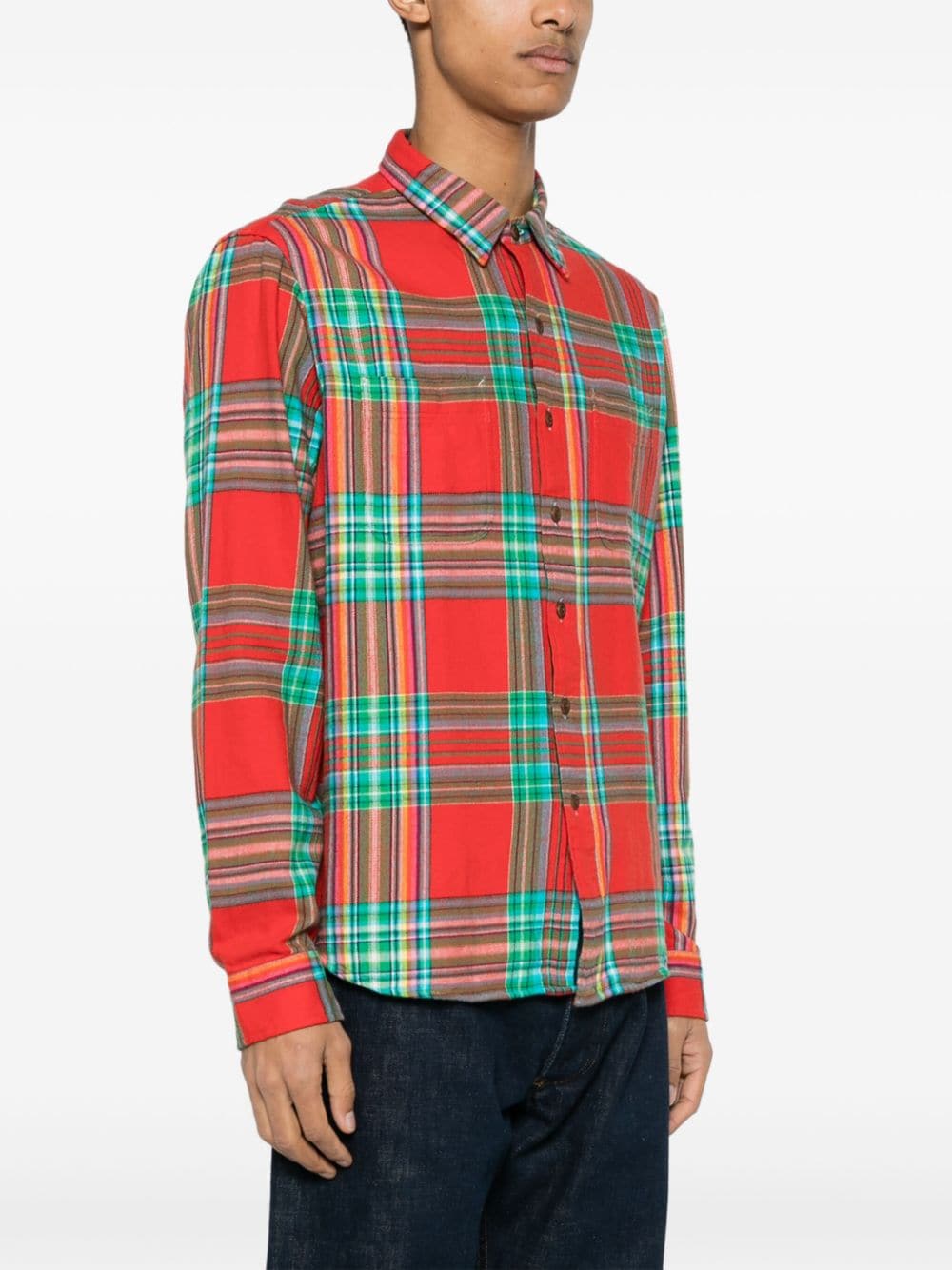 Shop Polo Ralph Lauren Plaid-check Flannel Shirt In Red