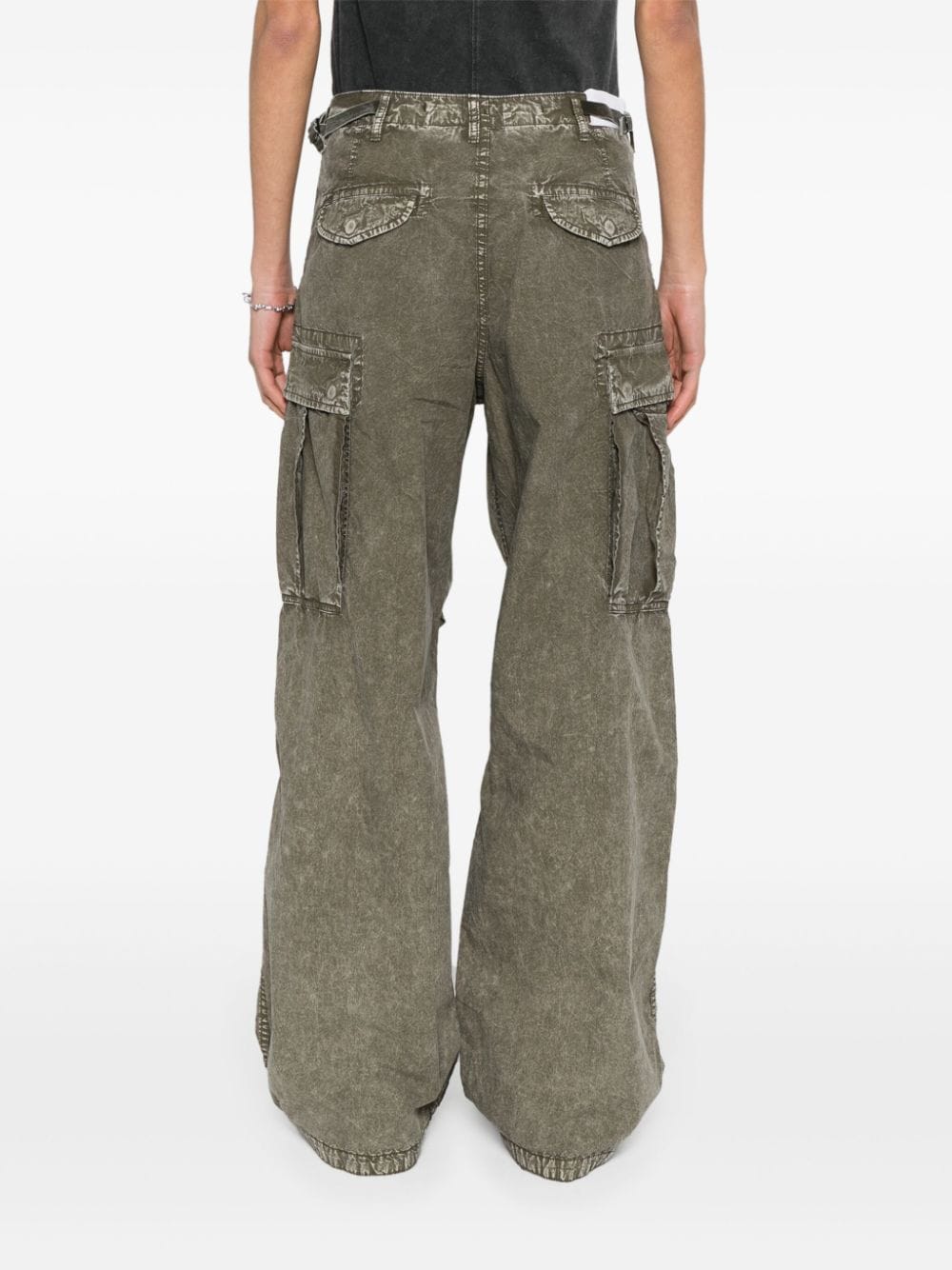 Shop R13 Garment-dyed Cotton Trousers In Green