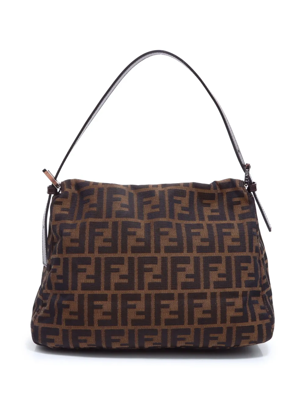 Pre-owned Fendi Zucca Mamma Baguette Shoulder Bag In Brown