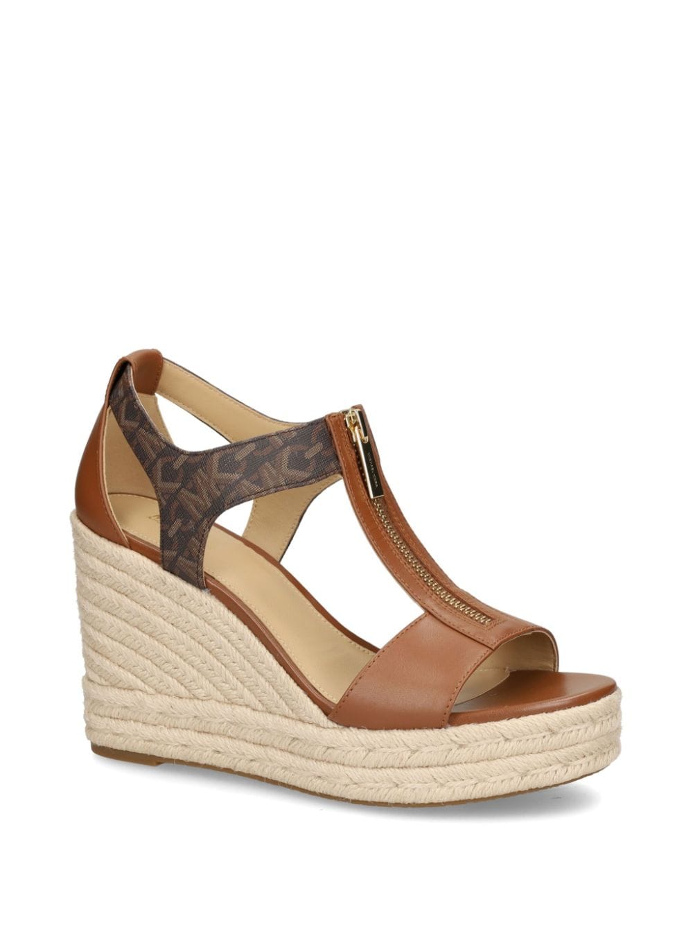 Shop Michael Kors Berkley Wedge Sandals In Brown