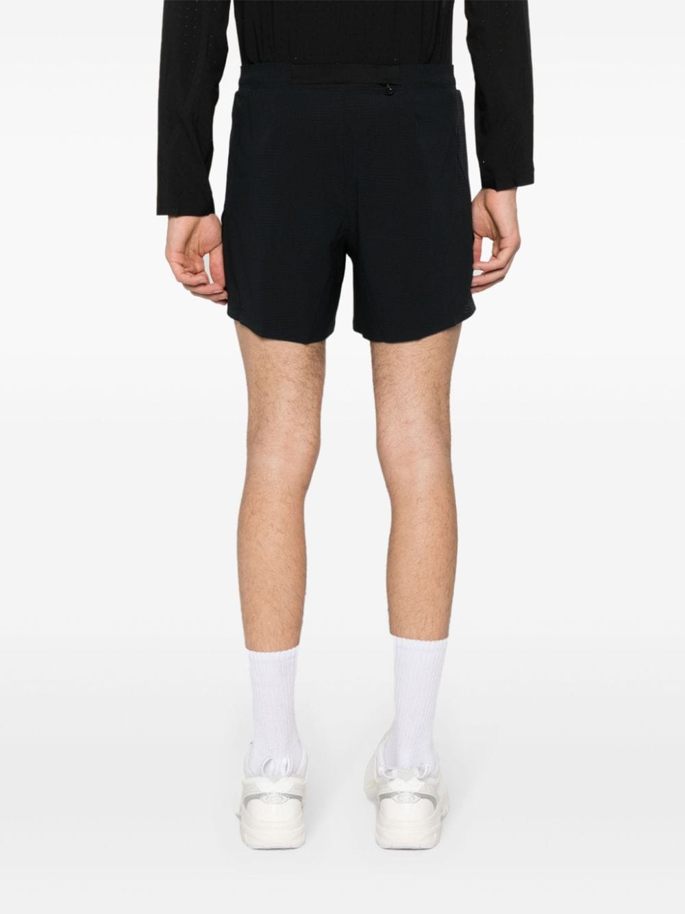 Shop Y-3 Run Perforated Shorts In Black