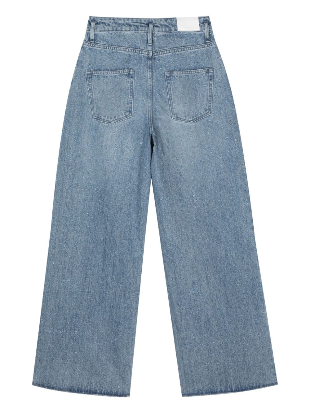 Shop Halfboy Logo-patch Wide-leg Jeans In Blue