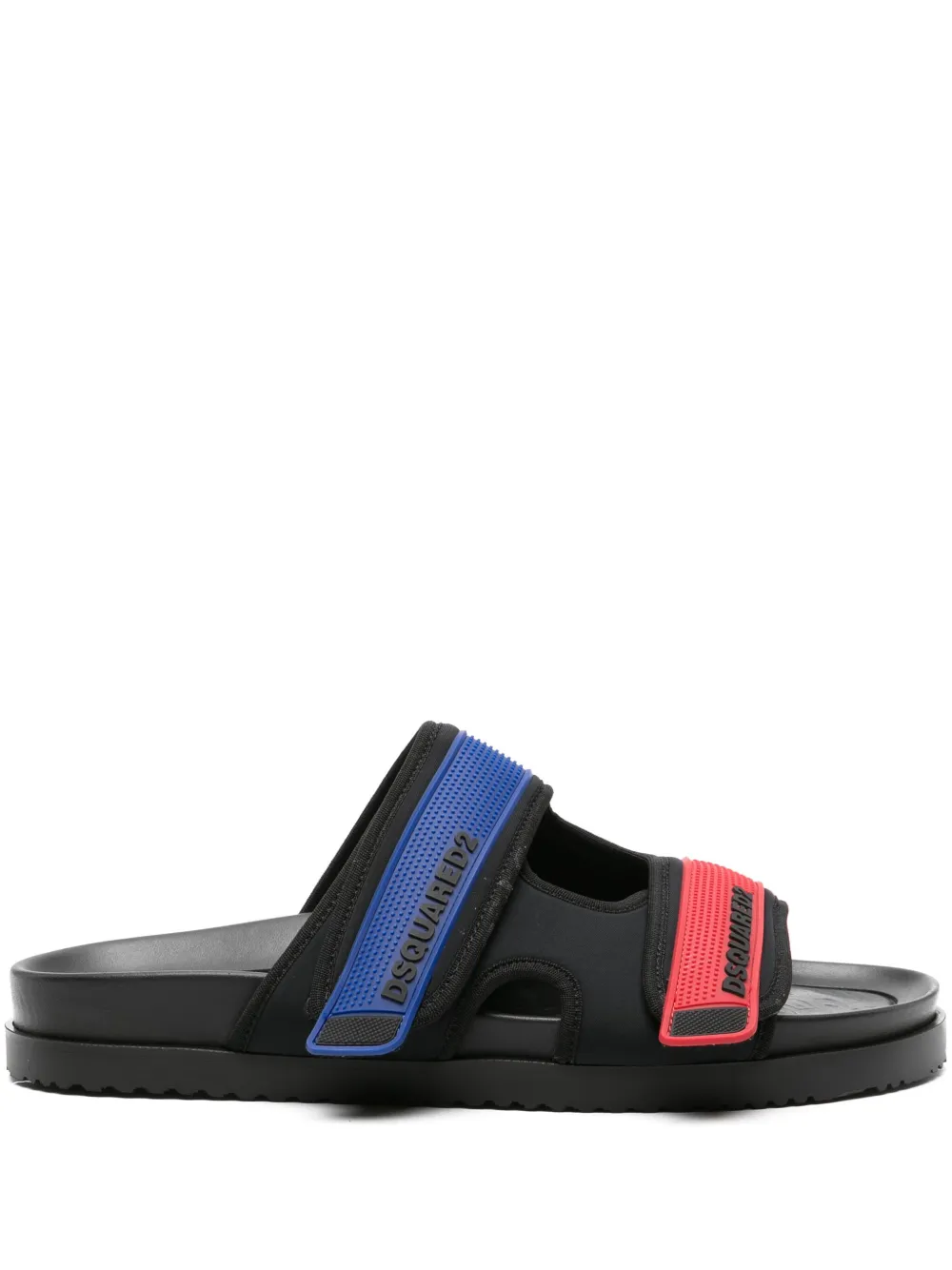 Dsquared2 Sport Tape Flat Slides In Black