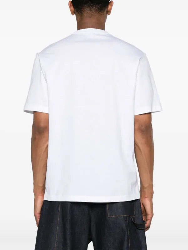 Versace Barocco Wave Crest Cotton T-shirt | White | FARFETCH