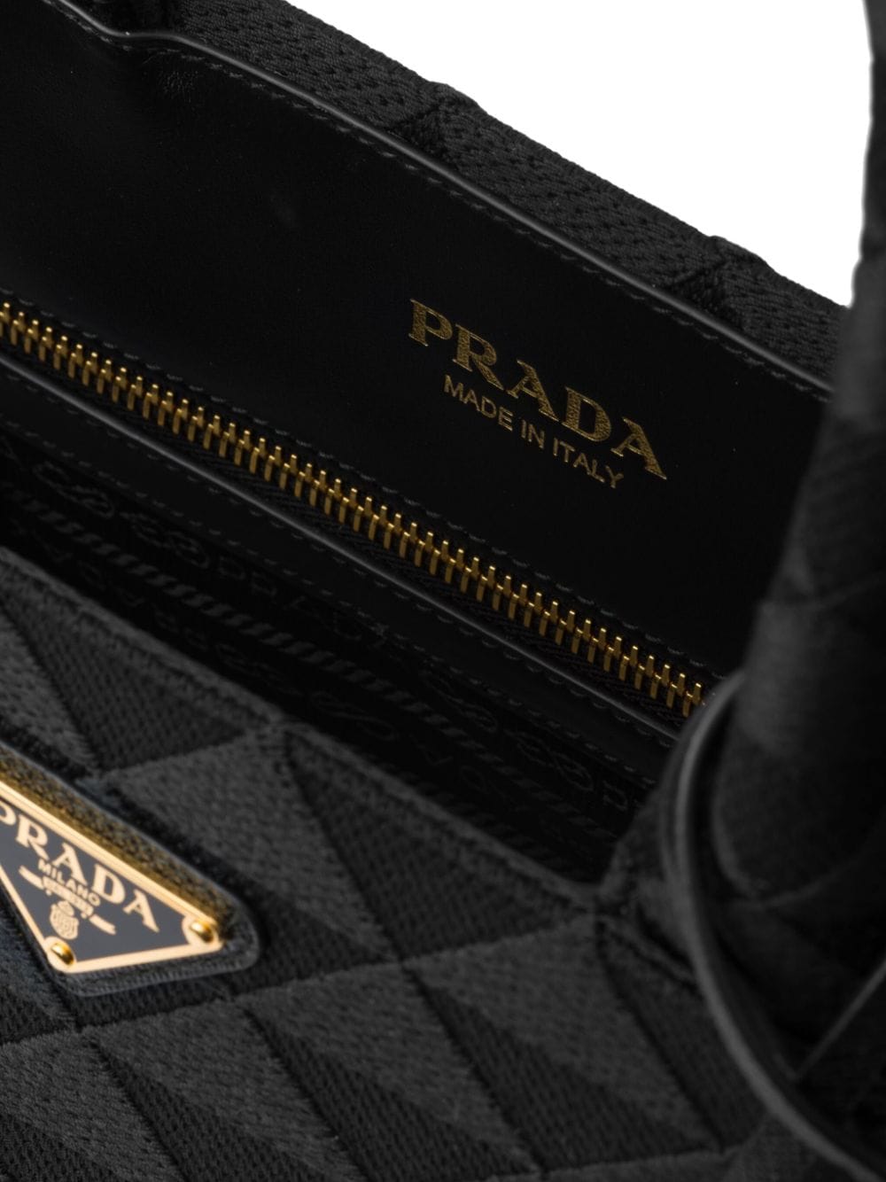Shop Prada Large Triangle-logo Tote Bag In 黑色