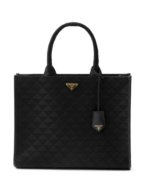 Prada large triangle-logo tote bag
