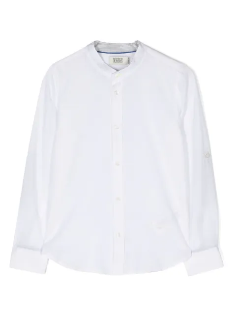 Scotch & Soda logo-embroidered cotton-blend shirt