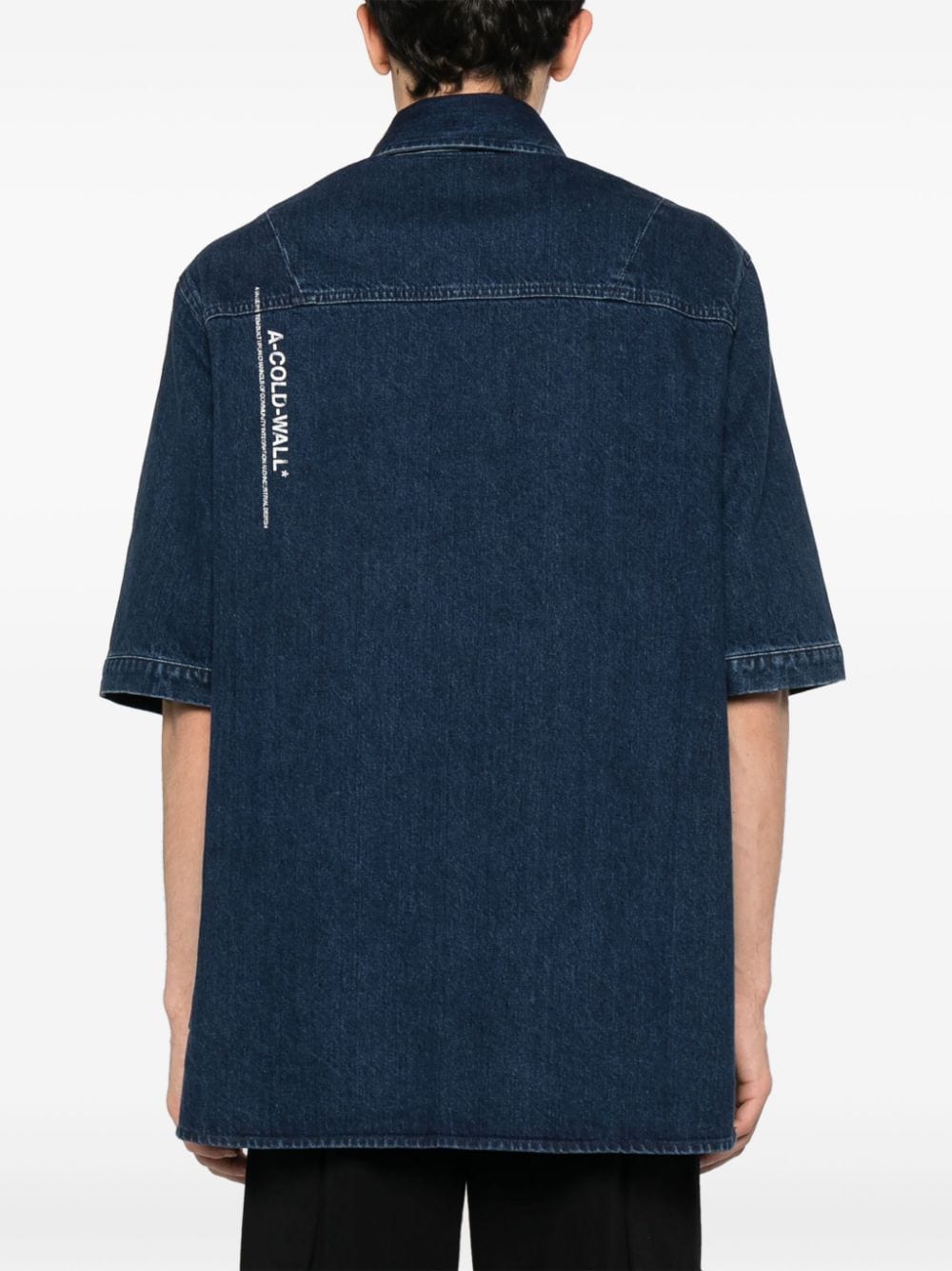 Shop A-cold-wall* Discourse Denim Shirt In Blue