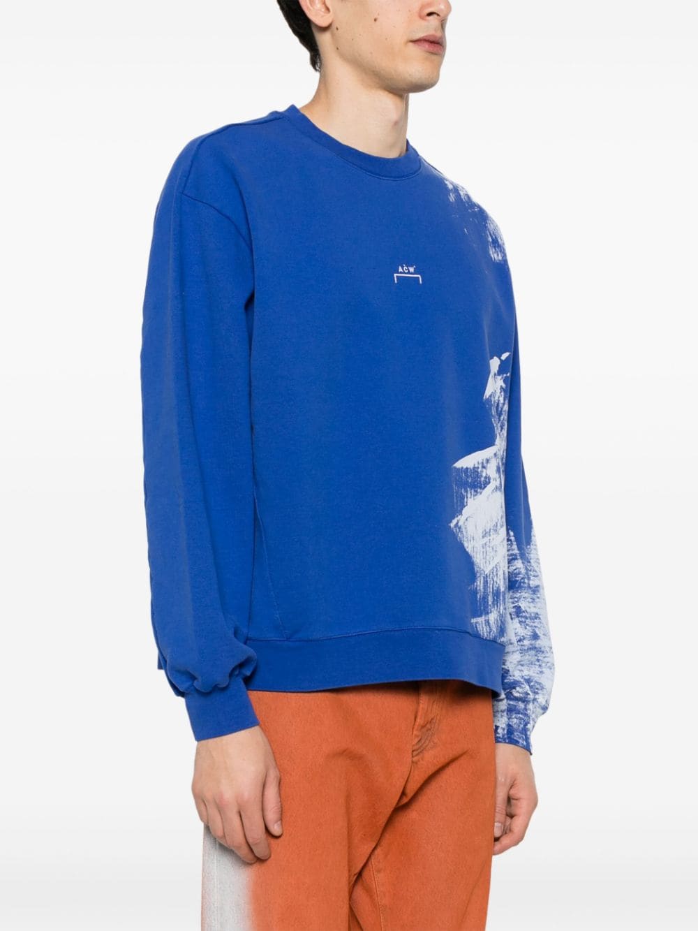 Shop A-cold-wall* Brushstroke Cotton Sweatshirt In Blue