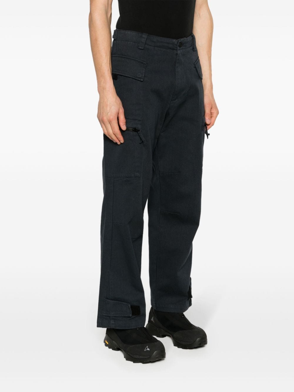 Shop A-cold-wall* Static Cotton Cargo Trousers In Blue