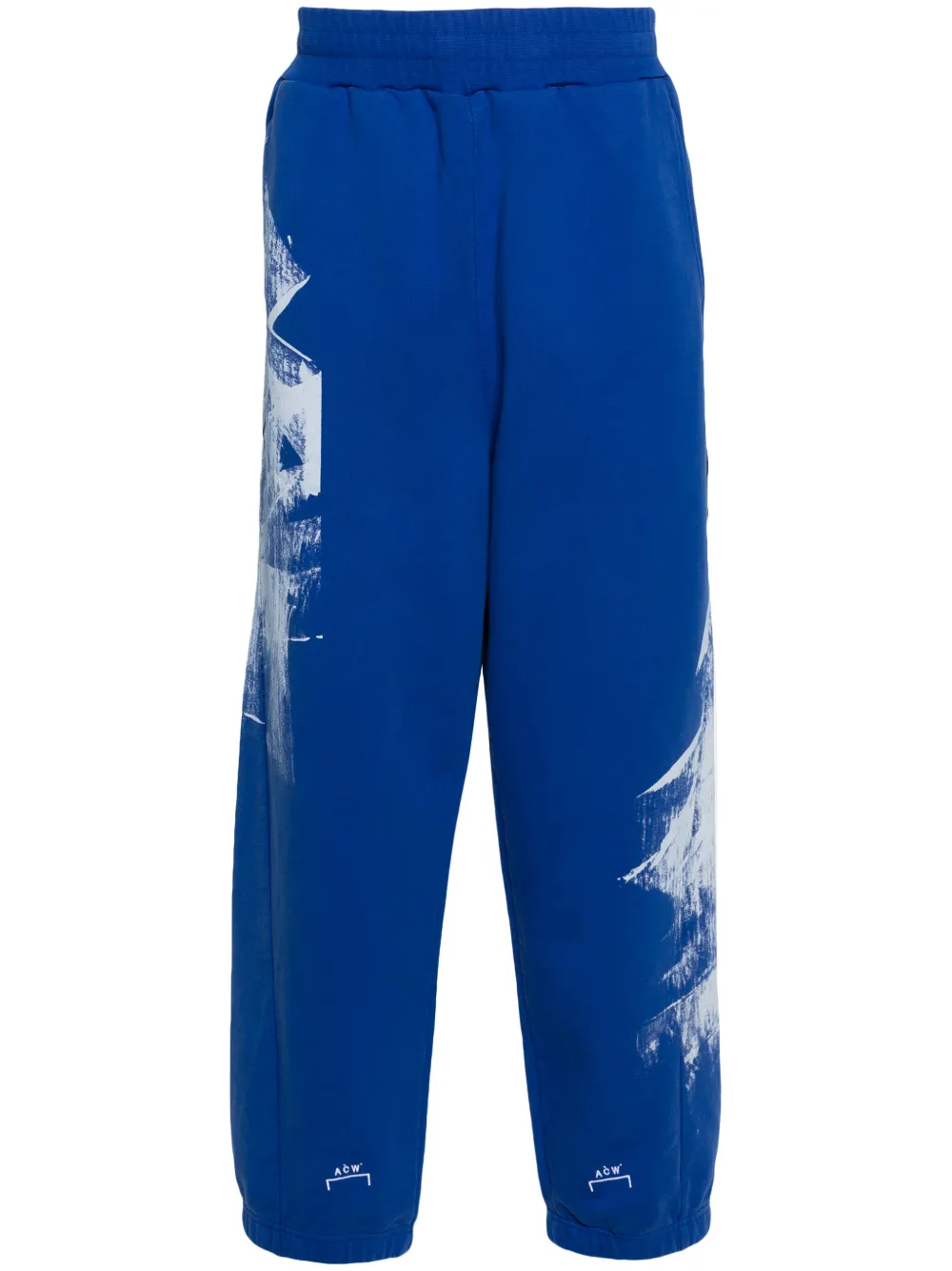 A-cold-wall* Brushstroke-print Cotton Track Trousers In Blue