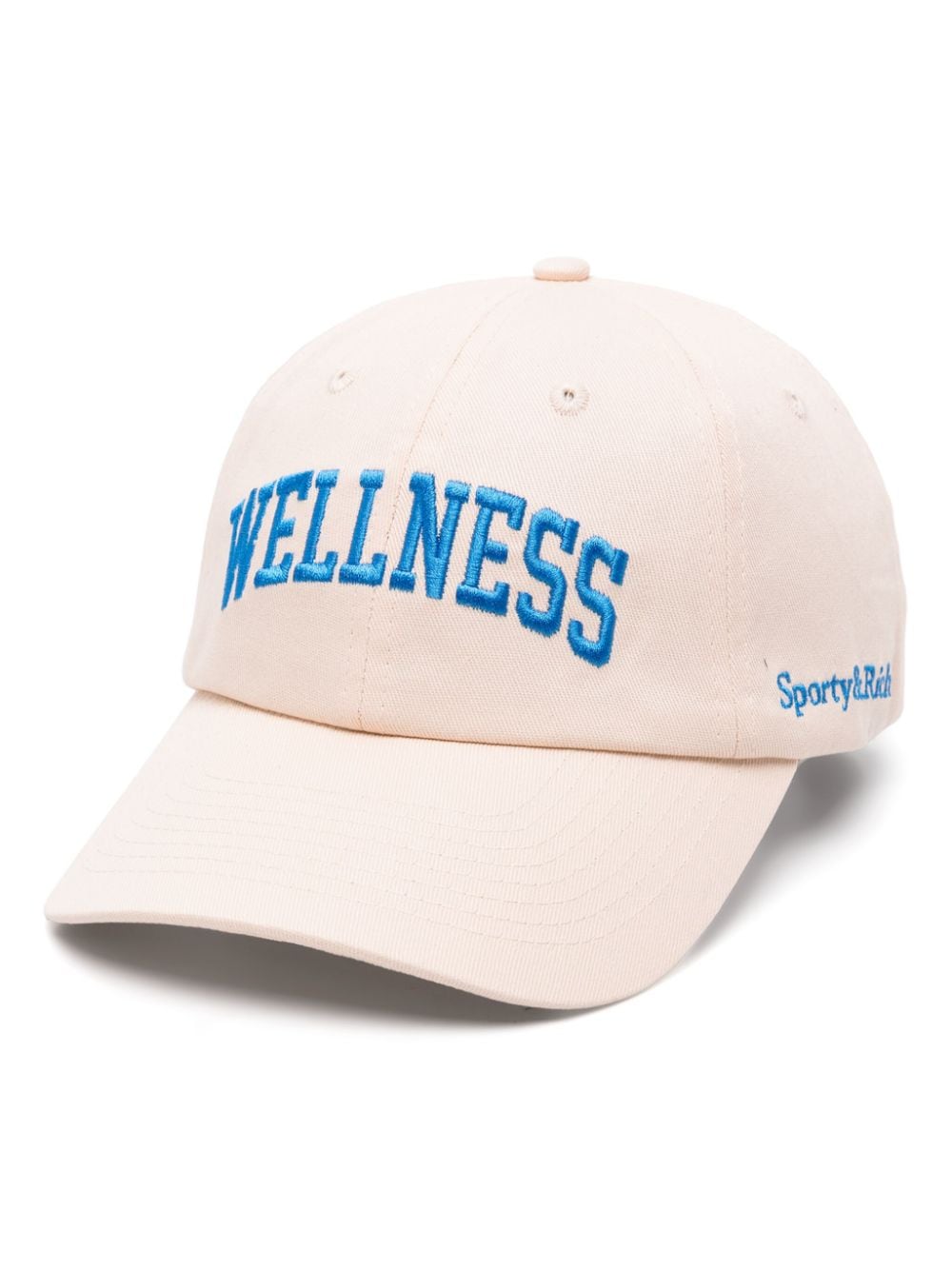 Shop Sporty And Rich Wellness-embroidered Cotton Cap In Neutrals