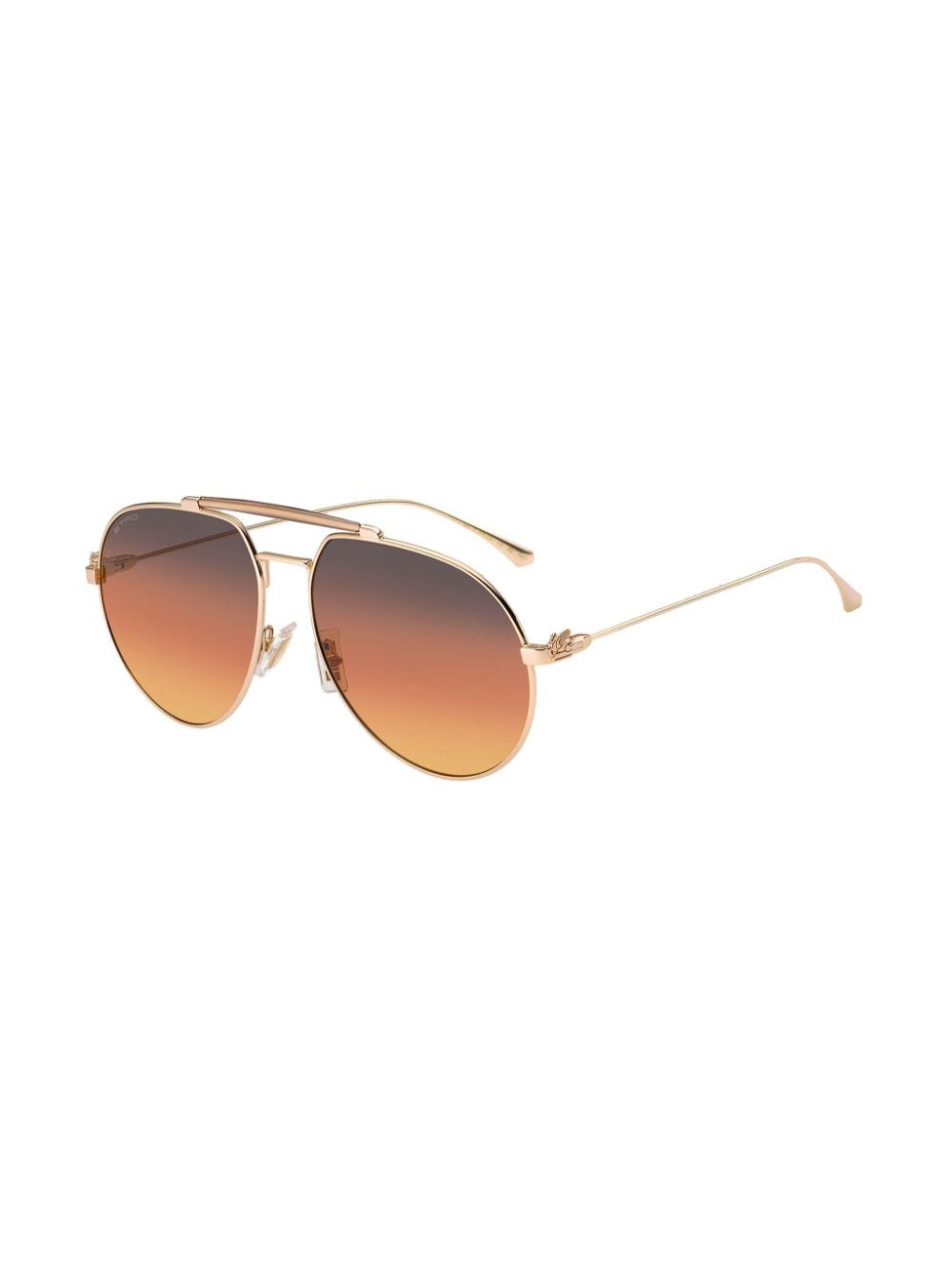 Shop Etro Metal Pegaso Pilot-frame Sunglasses In Pink
