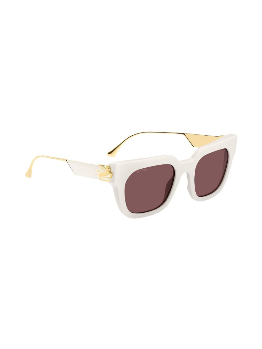 Shop Etro Bold Pegaso Square-frame Sunglasses In White