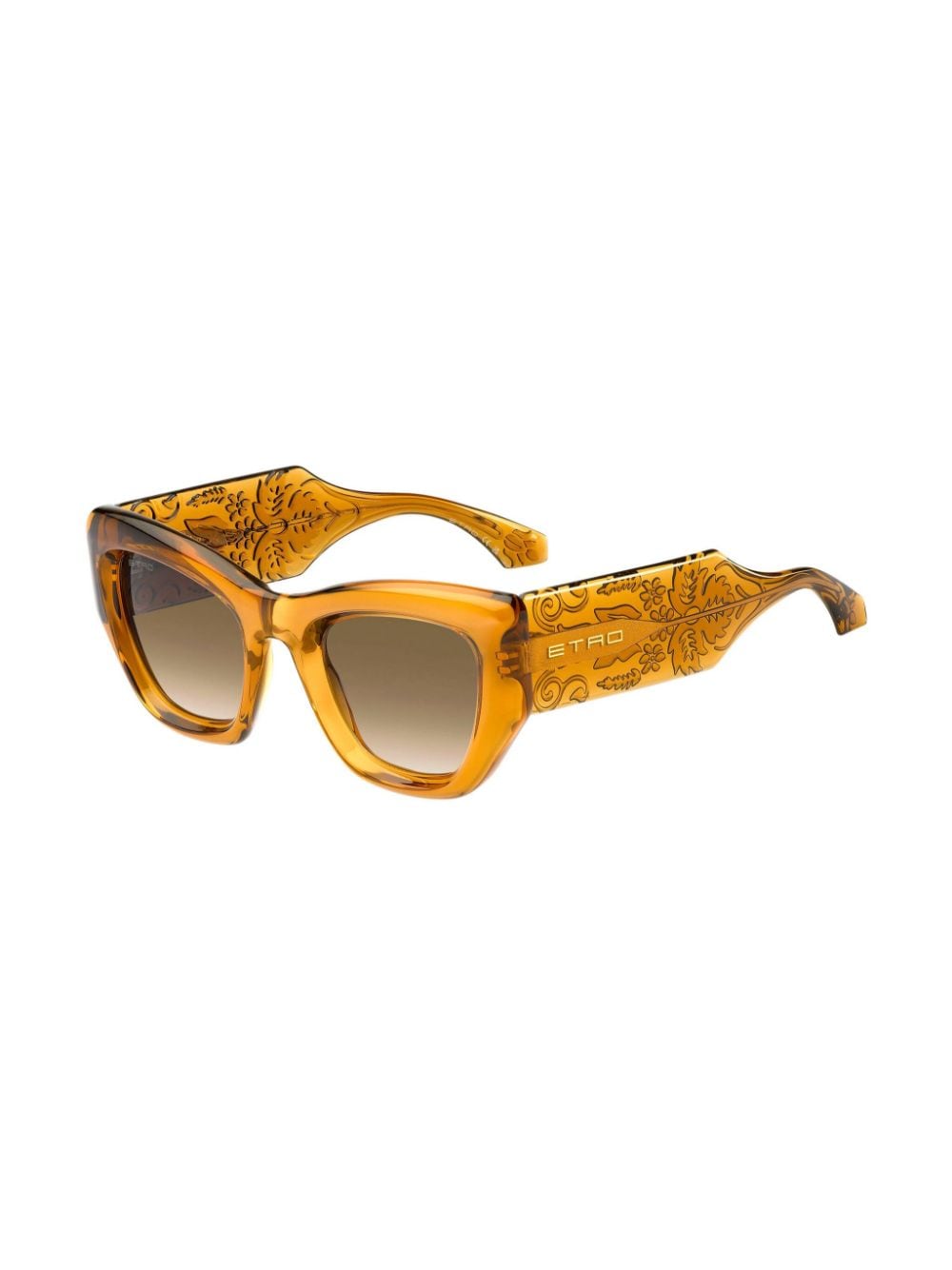 Shop Etro Paisley Cat-eye Sunglasses In Yellow