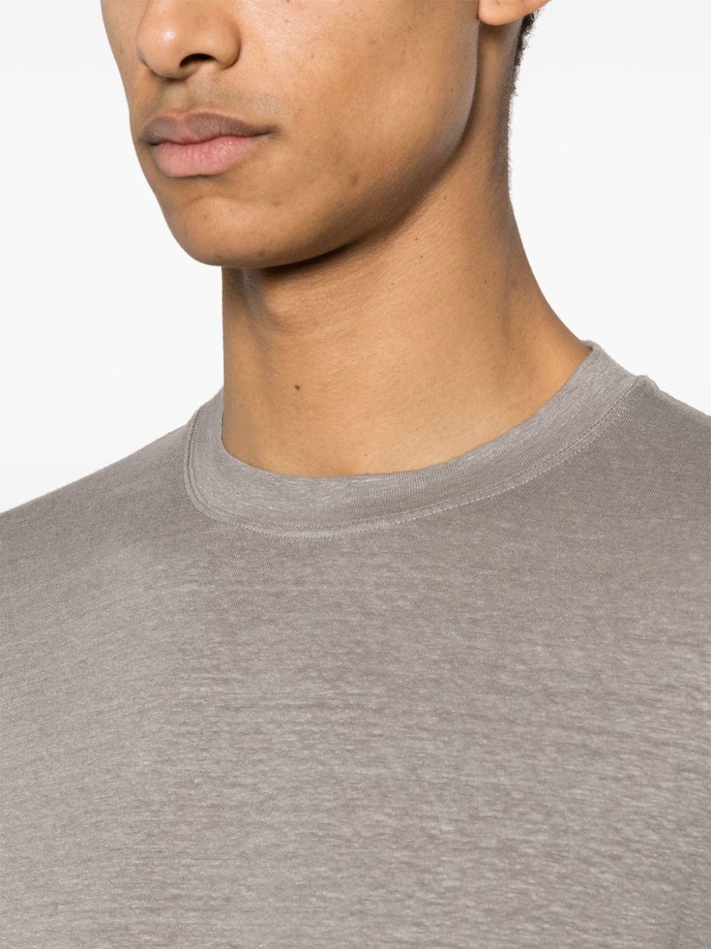 Shop Fedeli Extreme Slub T-shirt In Grey