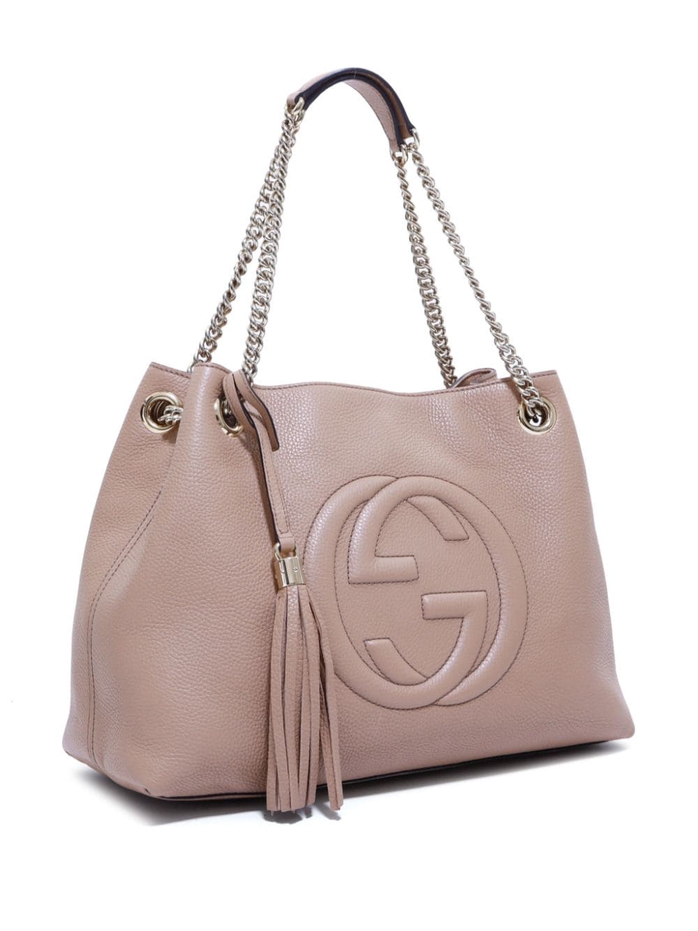 Pre-owned Gucci Soho Leather Tote Bag In Neutrals