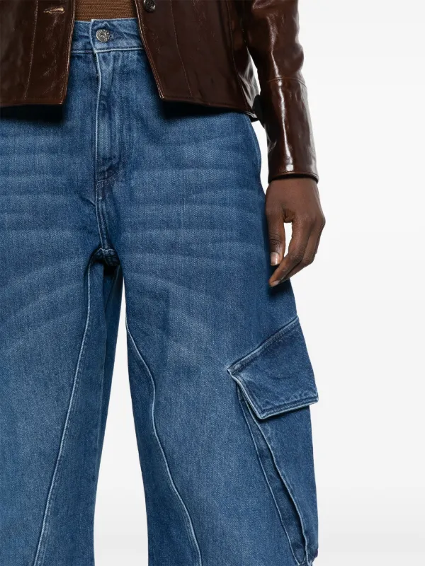 JW Anderson ハイウエスト ワイドジーンズ | ブルー | FARFETCH JP