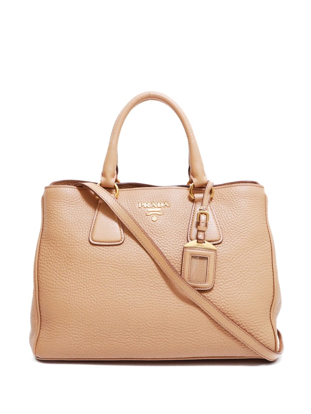 Pre-owned Prada Vitello Daino Two-way Bag In Neutrals