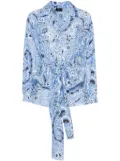 ETRO floral-print silk-cotton shirt - Blue