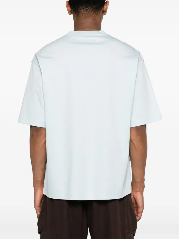 Lanvin floral-embroidered Cotton T-shirt | Blue | FARFETCH