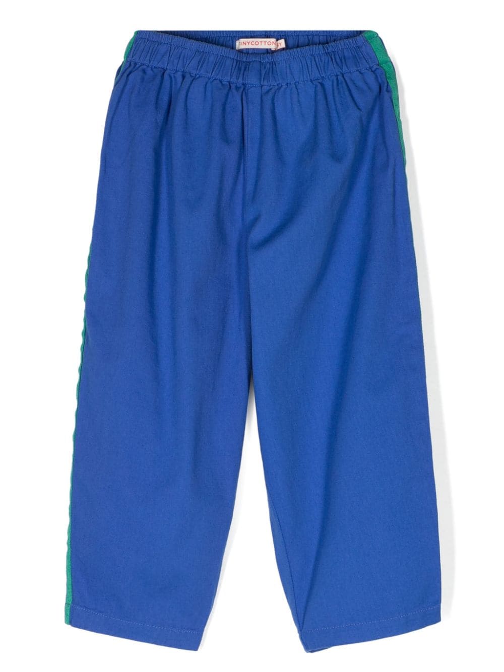 tiny cottons pantalon barrel à rayures latérales - bleu
