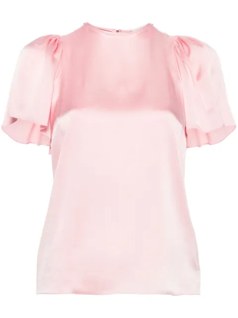 Lanvin flutter-sleeve silk blouse
