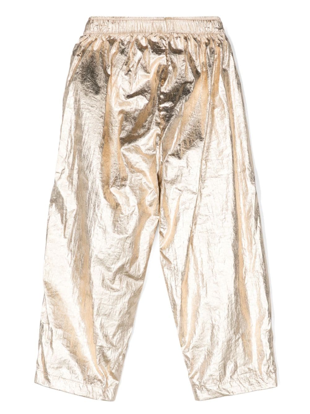Shop Tiny Cottons Foiled Straight Trousers In Gold