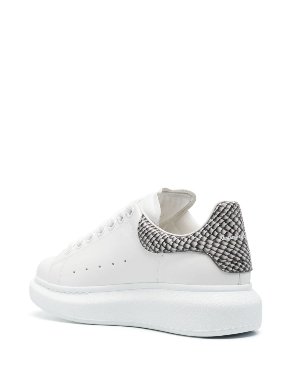 Shop Alexander Mcqueen Oversize Leather Sneakers In White