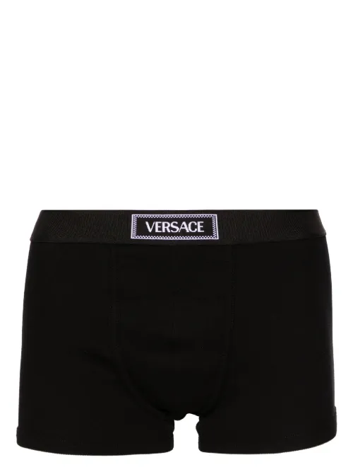 Boxer nervuré 90s Logo - Versace - Modalova
