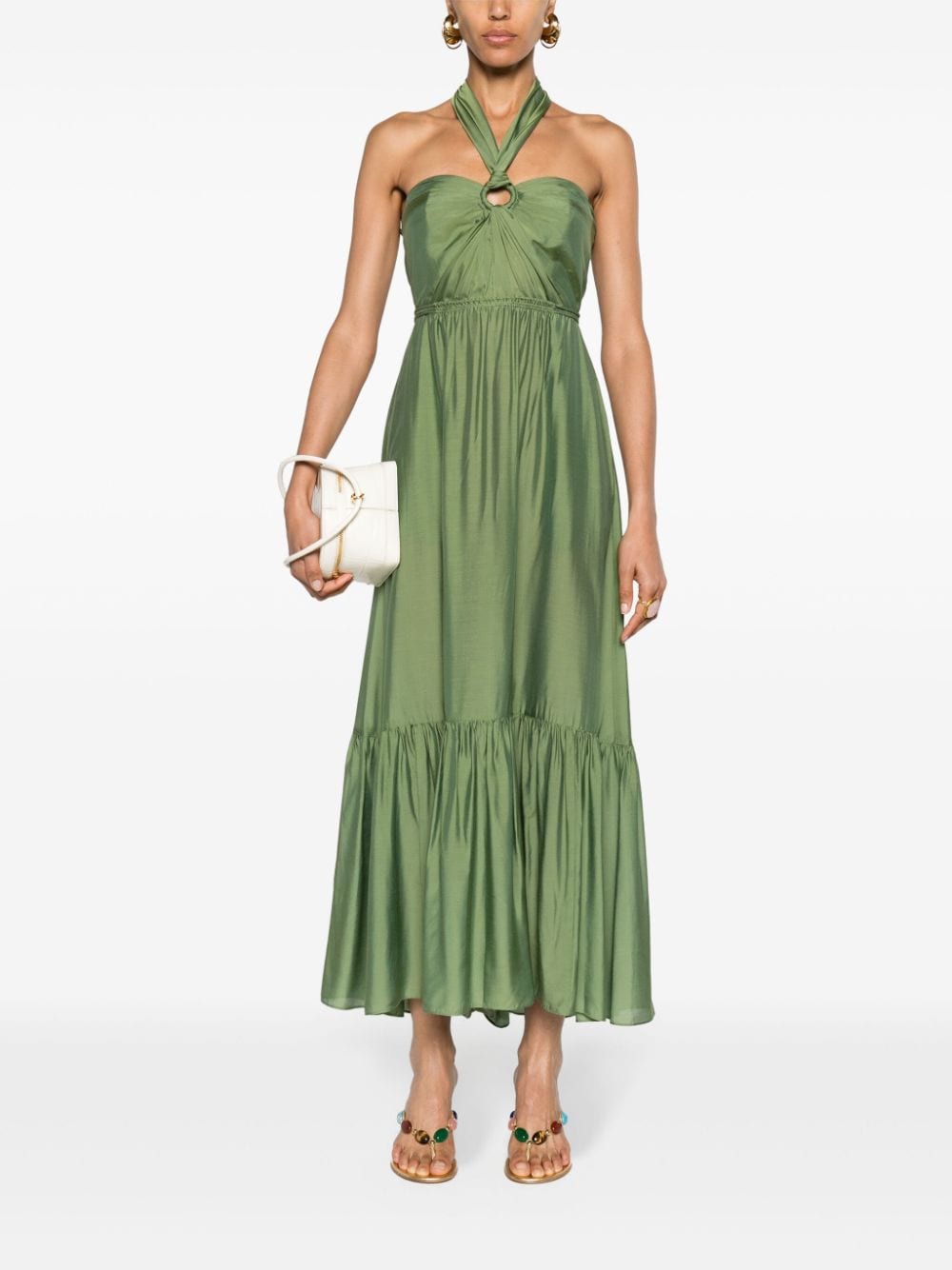 Shop Diane Von Furstenberg Inez Strapless Maxi Dress In Green