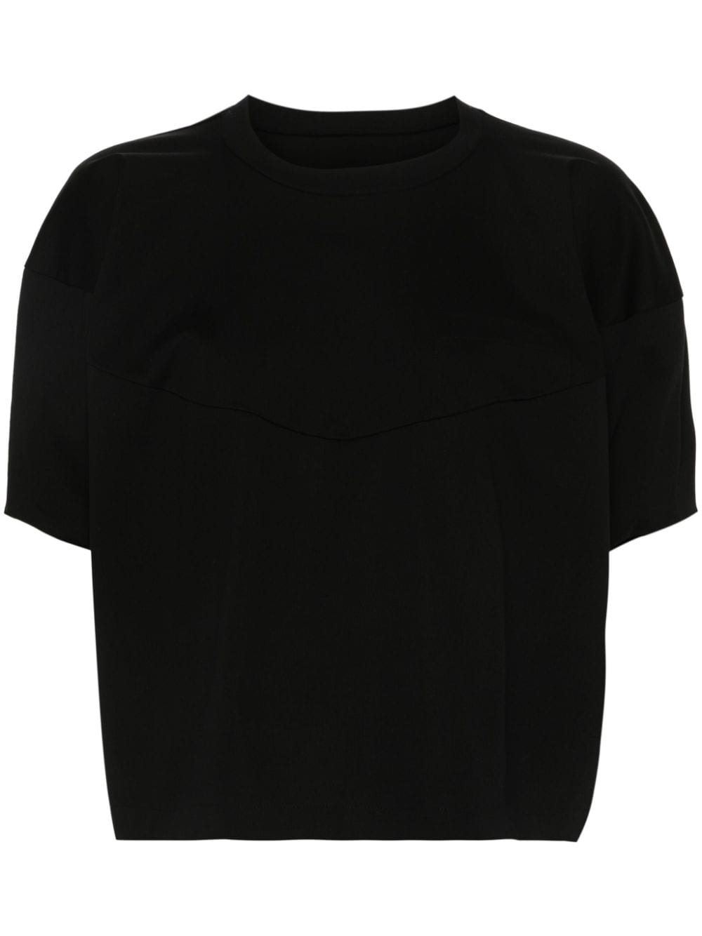 Sacai Puff-sleeve Cotton T-shirt In Black