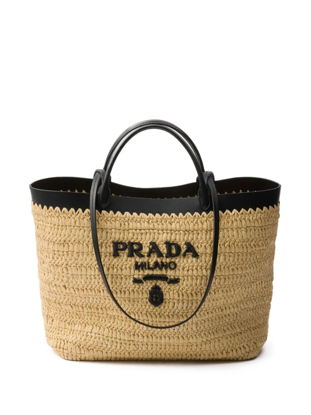 Prada Shopper met leren afwerking Beige