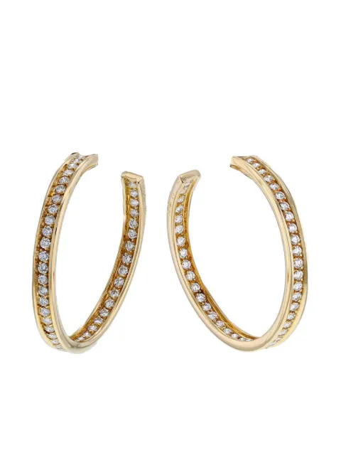 Cartier 1990s yellow gold Trinity diamond hoop earrings