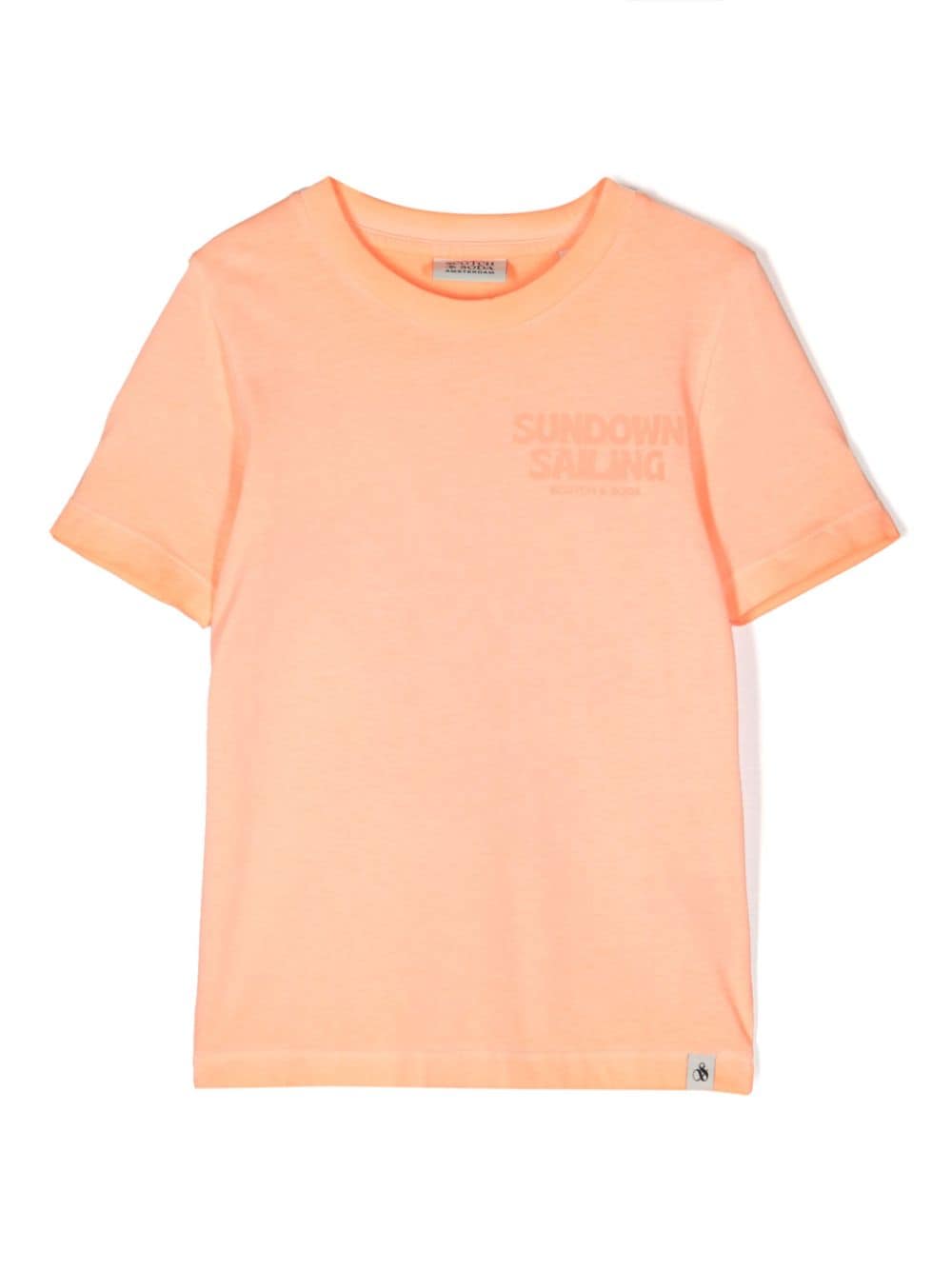 Scotch & Soda Kids' Logo-print Cotton T-shirt In Orange