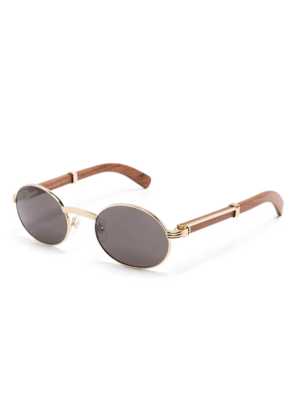 Cartier Eyewear oval-frame Sunglasses Gold FARFETCH ID