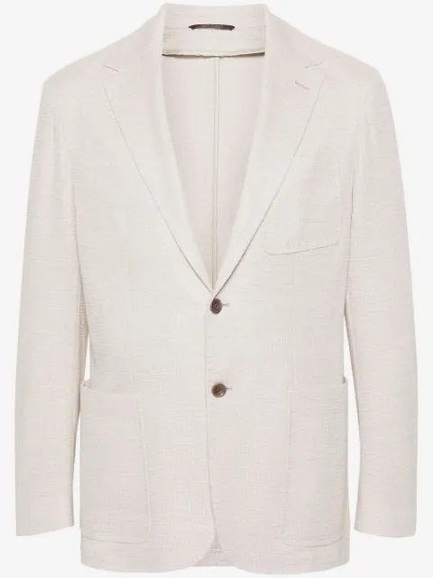 Canali mélange-effect single-breasted blazer