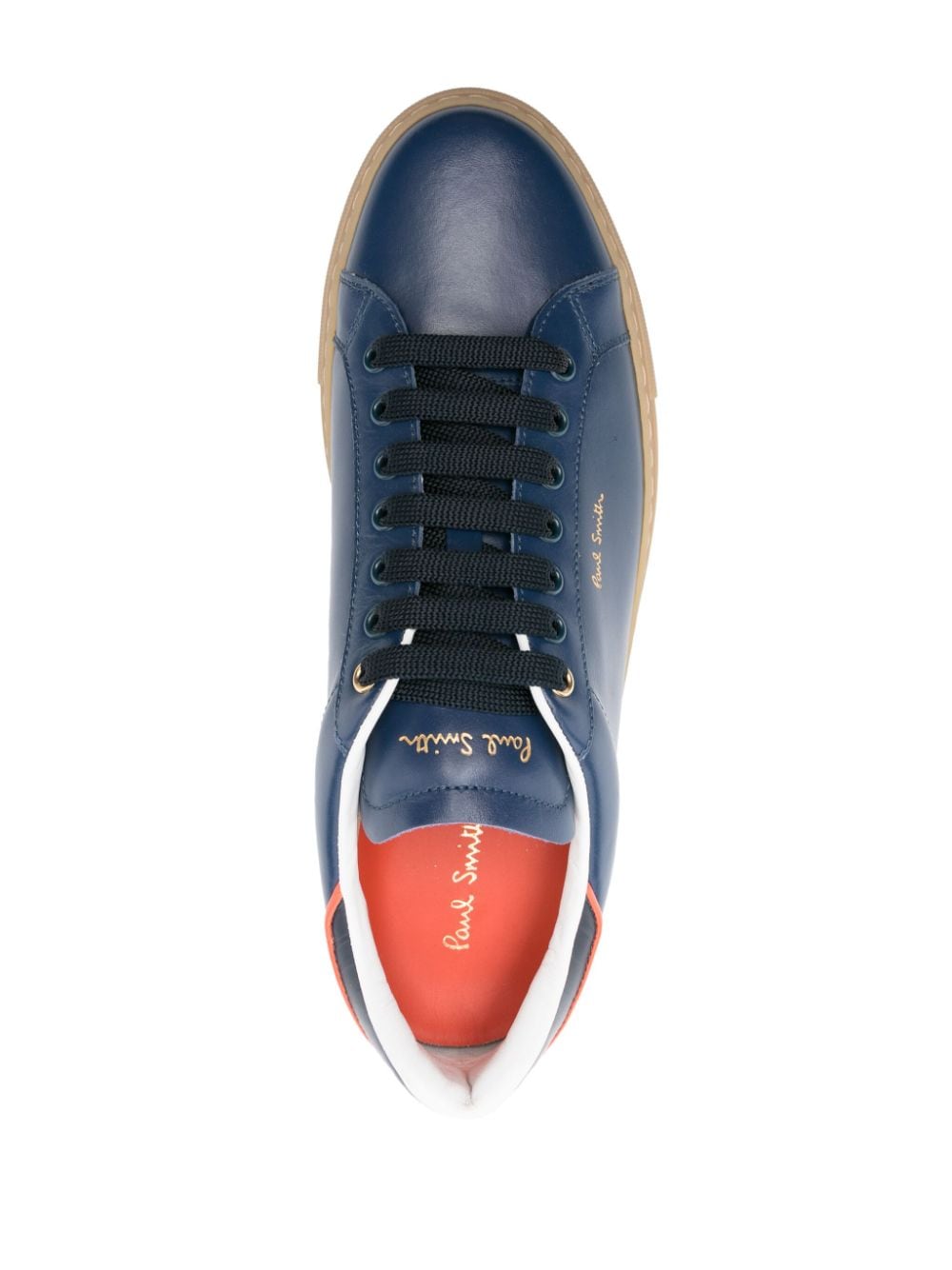 Shop Paul Smith Logo-stamp Leather Sneakers In Blue
