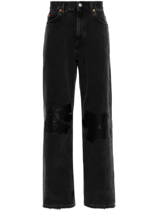 【関税込み】Martine Rose ジーンズ Martine Rose tape-detail regular-fit Jeans | Black | FARFETCH AZ