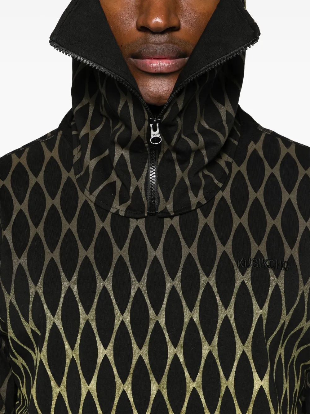 geometric-print cotton mask T-Shirt