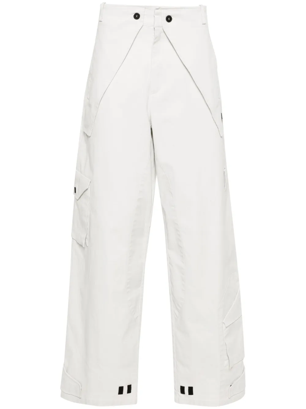 A-cold-wall* Overlay Twill Cargo Trousers In Stone