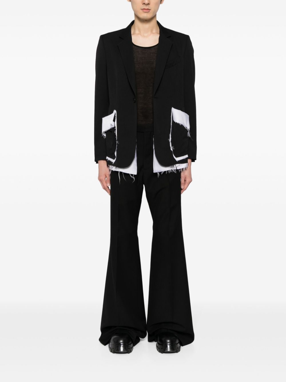 Rick Owens wool wide-leg trousers - Zwart