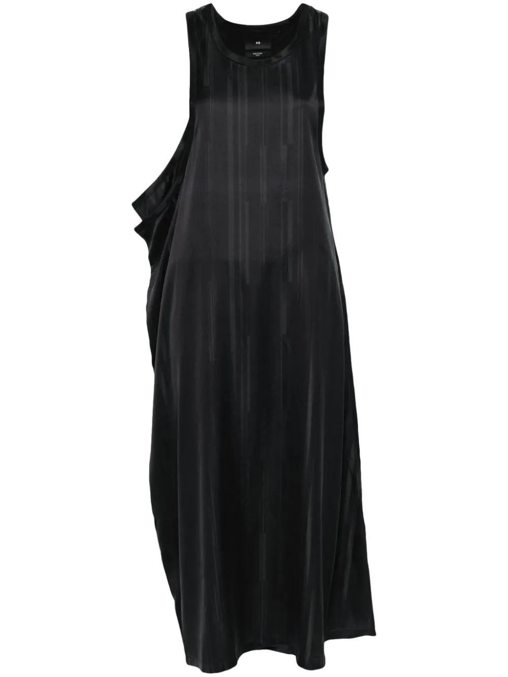 Shop Y-3 Striped Twill Maxi Dress In Black